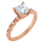 Molly 1 Carat Square Diamond Accented Engagement Ring in Rose color img