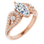 Mya 1 Carat Marquise Diamond Vintage-Inspired Engagement Ring in Rose color img