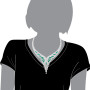 Unique 18K Gold Necklace for Women Lab Diamonds & Green Emeralds 32 Carats in White color on the body img