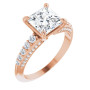 Nora 2 Carat Square Diamond Accented Engagement Ring in Rose color img