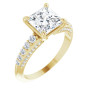 Nora 2 Carat Square Diamond Accented Engagement Ring in Yellow color  img
