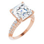 Nora 5 Carat Asscher Diamond Accented Engagement Ring in Rose color img