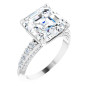 Nora 5 Carat Asscher Diamond Accented Engagement Ring in White color  img