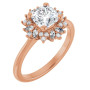 Norah 1 Carat Cushion Diamond Halo-Style Engagement Ring in Rose color img