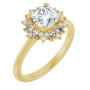 Norah 1 Carat Cushion Diamond Halo-Style Engagement Ring in Yellow color  img