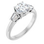 Nova 1 Carat Round Diamond Baguette Accented Engagement Ring in White color  img