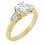 Nova 1 Carat Round Diamond Baguette Accented Engagement Ring in Yellow color  img