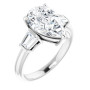 Nova Lab Grown Diamond Ring | 3 Carat Pear Diamond Baguette Accented Engagement Ring in White color  img