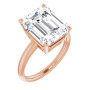 Olivia 6 Carat Emerald Diamond Solitaire Engagement Ring in Rose color img