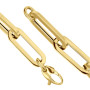 14K Yellow Gold Hollow Paperclip Bracelet for Men's and Women's in Yellow color  img