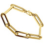 14K Yellow Gold Hollow Paperclip Bracelet for Men's and Women's img