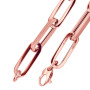 14K Rose Gold Hollow Paperclip Chain for Men's and Women's in Rose color img