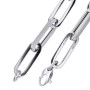 14K White Gold Hollow Paperclip Chain for Men's and Women's in White color  img