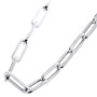 14K White Gold Hollow Paperclip Chain for Men's and Women's in White color  img