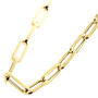 14K Yellow Gold Hollow Paperclip Chain for Men's and Women's in Yellow color  img
