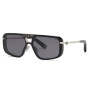 Philipp Plein Men's Designer Aviator Sunglasses SPP008M0700 Grey Lenses (front view) img