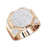 Pinky Rings: 10K Gold Diamond Ring for Men 1.5ct by Luxurman in Rose color img