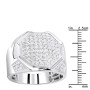 Size demonstration - Pinky Rings: 10K Gold Diamond Ring for Men 1.5ct by Luxurman in White color near the ruler img