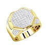 Pinky Rings: 10K Gold Diamond Ring for Men 1.5ct by Luxurman in Yellow color  img