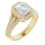 Poppy 1 Carat Emerald Diamond Halo-Style Engagement Ring in Yellow color  img