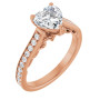Quinn 1 Carat Heart Diamond Accented Sculptural Engagement Ring in Rose color img