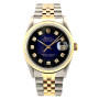 Rolex Oyster Perpetual Datejust Men's Two-Tone Gold Diamond Watch | 36mm | Blue Dial (front view) img