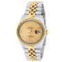 Rolex Oyster Perpetual Datejust Men's Two-Tone Gold Diamond Watch | 36mm | Gold Dial (front view) img