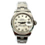 Rolex Oyster Perpetual Datejust Women's Diamond Watch | 26mm | Automatic Movement | Silver Dial (front view) img