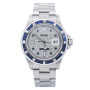 Rolex Submariner Date Diamond Paved Dial Blue Gemstone 16610 & Diamond Bezel Stainless Steel Oyster Bracelet (front view) img