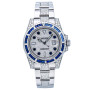 Rolex Submariner Date Diamond Paved Dial Blue Gemstone & Diamond Bezel Stainless Steel Semi Diamond Oyster Bracelet 116610 (front view) img