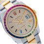 Men's Two-Tone Watch | Rolex Datejust | Diamond Dial | Rainbow Bezel l Oyster Bracelet | 36mm Case (front view) img