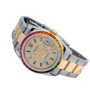 Men's Two-Tone Watch | Rolex Datejust | Diamond Dial | Rainbow Bezel l Oyster Bracelet | 36mm Case (front view) img