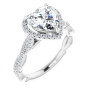 Sarah Lab Grown Diamond Ring | 2 Carat Heart Diamond Halo-Style Engagement Ring in White color  img
