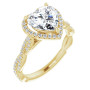 Sarah Lab Grown Diamond Ring | 2 Carat Heart Diamond Halo-Style Engagement Ring in Yellow color  img
