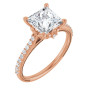 Savannah 2 Carat Square Diamond Accented Engagement Ring in Rose color img