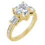 Scarlett 2 Carat Heart Diamond Baguette Accented Engagement Ring in Yellow color  img