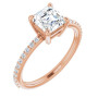 Sofia 1 Carat Asscher Diamond Accented Engagement Ring in Rose color img