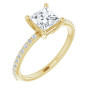 Sofia 1 Carat Square Diamond Accented Engagement Ring in Yellow color  img