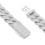 Back view of the Men's 10K and 14K Iced Out Lab Grown Diamond Cuban Link White Gold Bracelet img