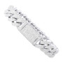 Men's 10K and 14K Iced Out Lab Grown Diamond Cuban Link White Gold Bracelet (front view) img