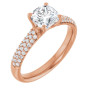 Sophia 1 Carat Cushion Diamond Pave-Style Accented Engagement Ring in Rose color img