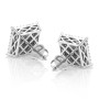 Back view of the Square Large Diamond Earrings Studs 14K Gold 1.68ct Oversized in White color img