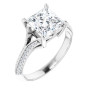 Taylor Lab Grown Diamond Ring | 2 Carat Square Diamond Accented Engagement Ring in White color  img