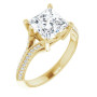Taylor Lab Grown Diamond Ring | 2 Carat Square Diamond Accented Engagement Ring in Yellow color  img