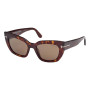 Tom Ford Women's Designer Cat Eye RX-Sunglasses FT119052H Brown Polarized Lenses (front view) img
