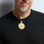 Men's Diamond Versace Style Medusa Pendant Medallion 18K Gold 7ct on the body img