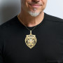 Large 10K or 14K Gold Men's Diamond Tiger Pendant with Black Enamel 10 Carats on the body img