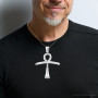 Large Symbol of Life Egyptian Ankh Diamond Cross Pendant in 10K or 14K Gold 2.5ct on the body img