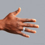 Men's 14K White Gold Rolex Style Diamond Statement Ring 1 Carat on the body img