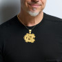 Custom 10K Gold Logo North Carolina Tar Heels Pendant for Men 2 x 2.5in on the body img
